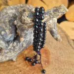 Seelenstein-Armband-Achat-schwarz-Perlen-doppelreihig