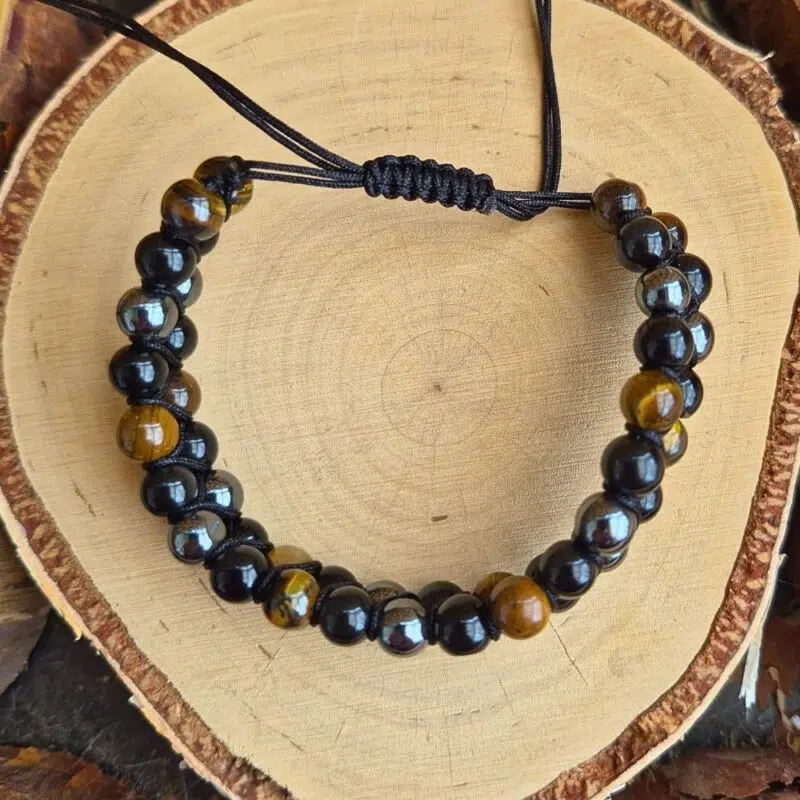 Seelenstein-Armband-Hämatit-Obsidian-Tigerauge