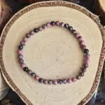 Rhodonit Armband Perlen, Heilstein Schmuck in Rosa
