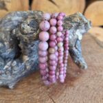 Seelenstein-Armband-Rhodonit-Perlen-rosa Seelenstein-Armband-Rhodonit