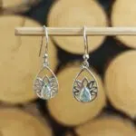 Seelenstein-Ohrringe-Aquamarin-Blume-Silber