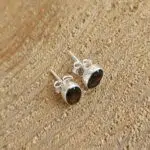 Seelenstein-Ohrringe-Rauchquarz-Stecker-Silber