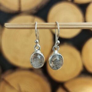 Seelenstein-Ohrringe-Turmalinquarz-oval-Silber