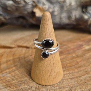 Seelenstein-Ring-2er-Onyx-Silber
