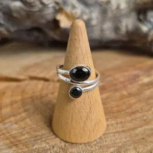 Seelenstein-Ring-2er-Onyx-Silber