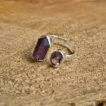 Amethyst Ring Silber, Heilstein Schmuck in Lila, Ansicht 2