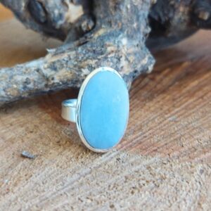 Seelenstein-Ring-Angelit-Silber