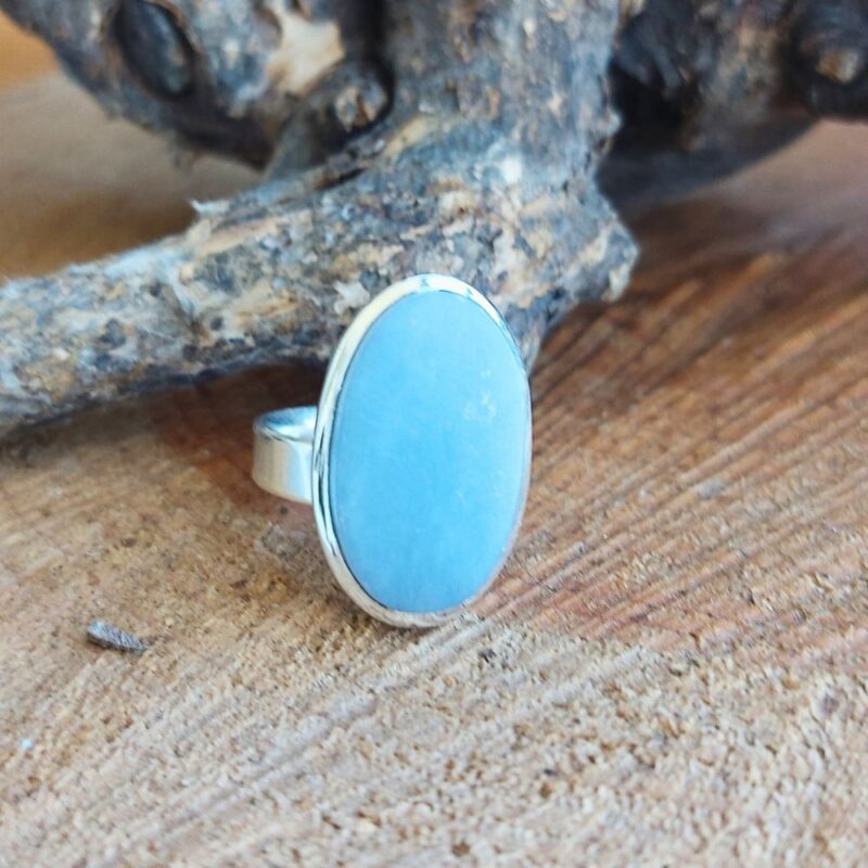 Seelenstein-Ring-Angelit-Silber