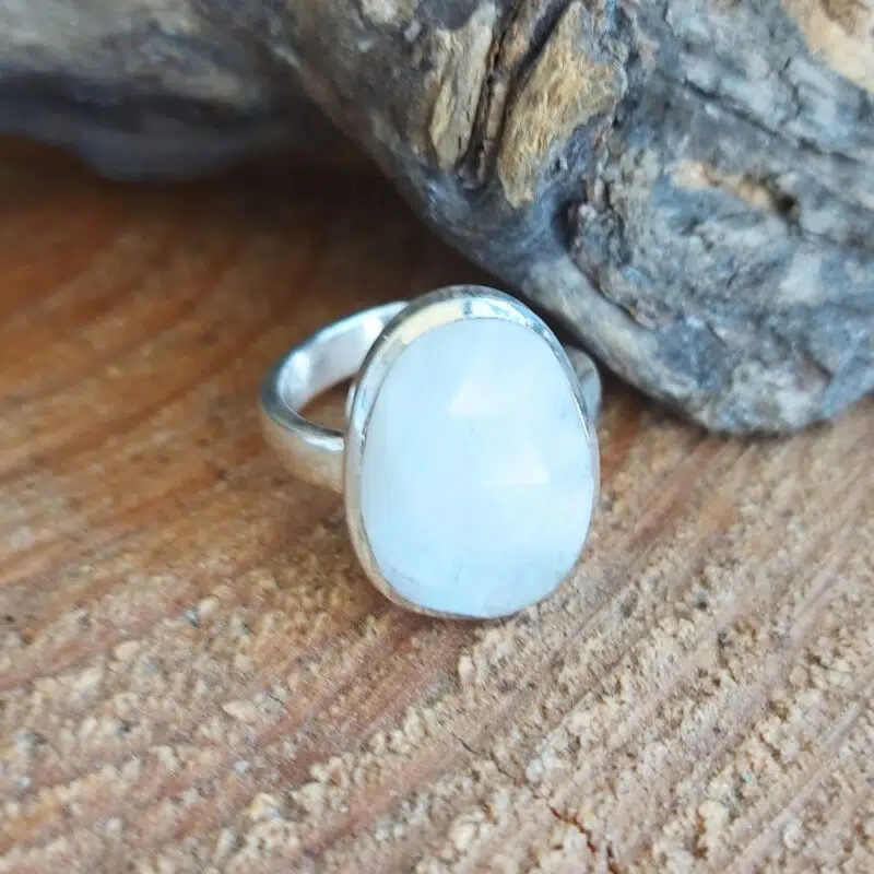 Seelenstein-Ring-Mondstein-Silber