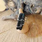 Seelenstein-Ring-Turmalin-Roh-versilbert