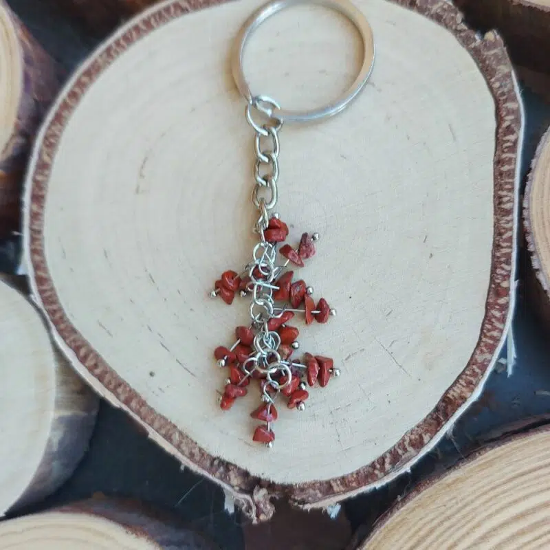 Seelenstein-Schlüsselanhänger-Jaspis-rot-Chips