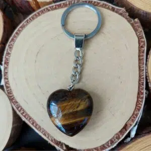 Seelenstein-Schlüsselanhänger-Tigerauge-Herz