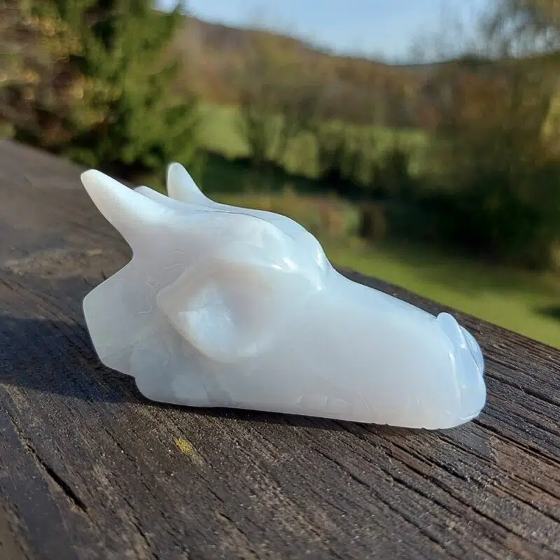 Seelenstein-Spezialstein-Chalcedon-Drachenkopf